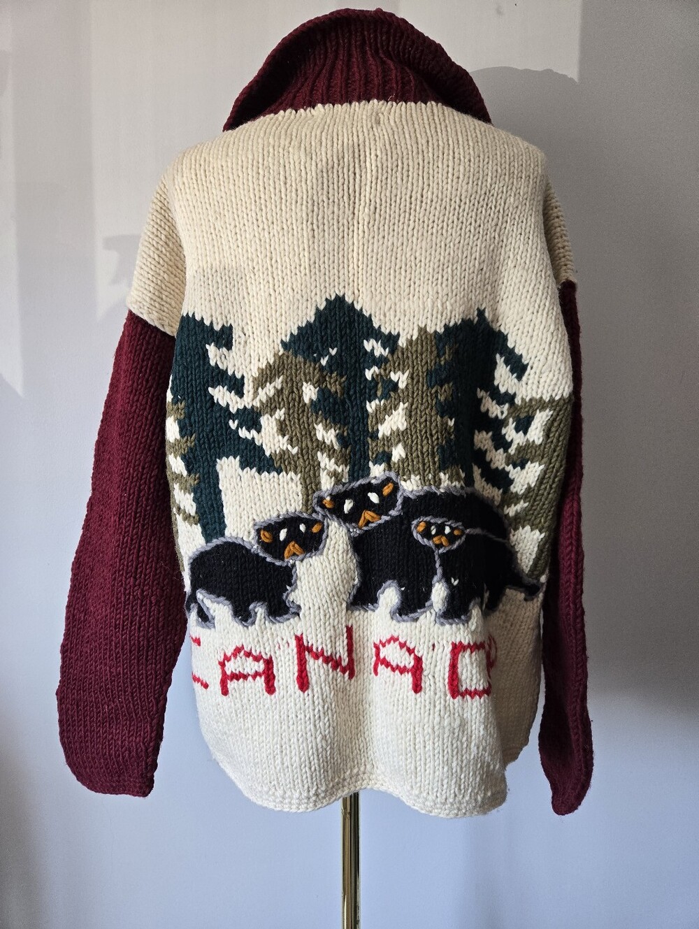 Amos & Andes Vintage Canada Chunky Wool Knit Pullover Sweater - Size L - Picture 6 of 10